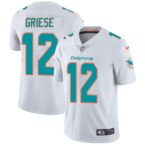 Nike Dolphins #12 Bob Griese White Men's Stitched NFL Vapor Untouchable Limited Jersey - Click Image to Close